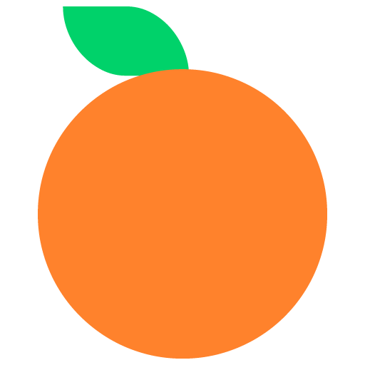 Microsoft design of the tangerine emoji verson:Windows-11-22H2