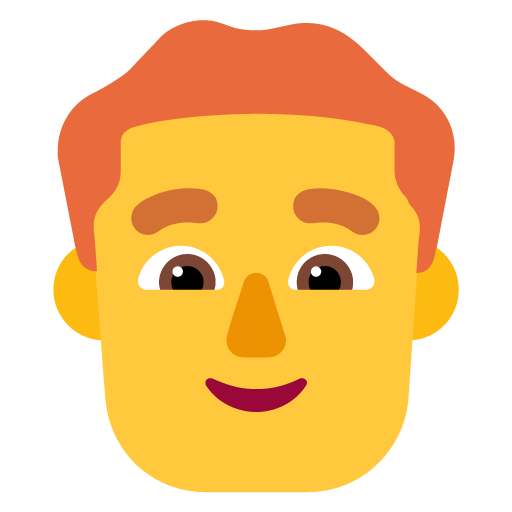 Microsoft design of the man: red hair emoji verson:Windows-11-22H2