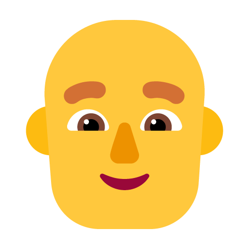 Microsoft design of the man: bald emoji verson:Windows-11-22H2