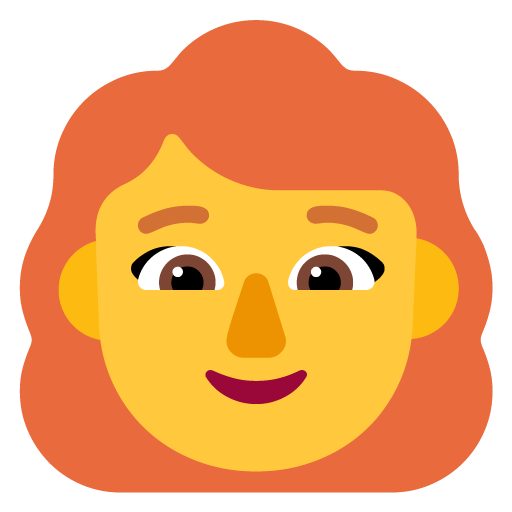 Microsoft design of the woman: red hair emoji verson:Windows-11-22H2