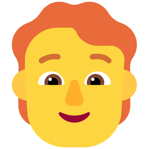 Microsoft design of the person: red hair emoji verson:Windows-11-22H2