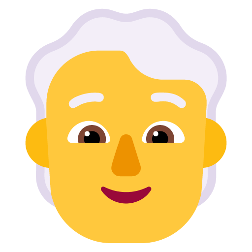 Microsoft design of the person: white hair emoji verson:Windows-11-22H2