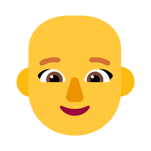 Microsoft design of the woman: bald emoji verson:Windows-11-22H2