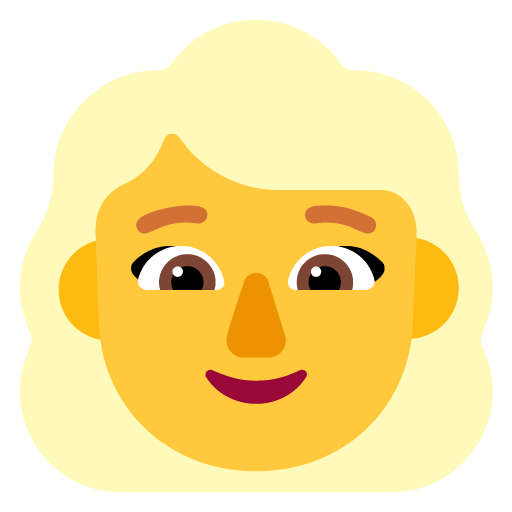 Microsoft design of the woman: blond hair emoji verson:Windows-11-22H2