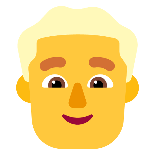 Microsoft design of the man: blond hair emoji verson:Windows-11-22H2
