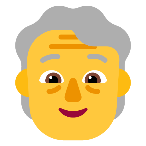 Microsoft design of the older person emoji verson:Windows-11-22H2