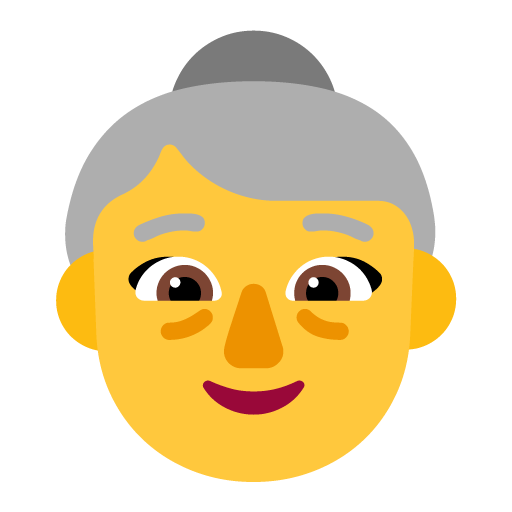 Microsoft design of the old woman emoji verson:Windows-11-22H2