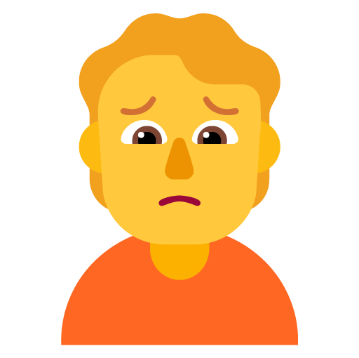 Microsoft design of the person frowning emoji verson:Windows-11-22H2
