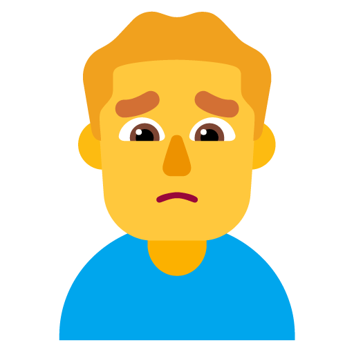 Microsoft design of the man frowning emoji verson:Windows-11-22H2