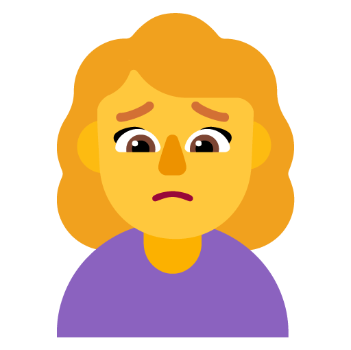 Microsoft design of the woman frowning emoji verson:Windows-11-22H2