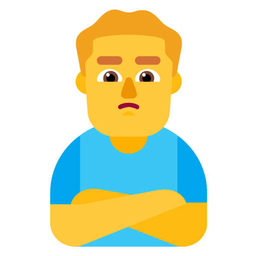 Microsoft design of the man pouting emoji verson:Windows-11-22H2