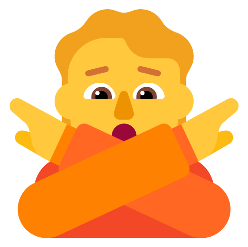 Microsoft design of the person gesturing NO emoji verson:Windows-11-22H2