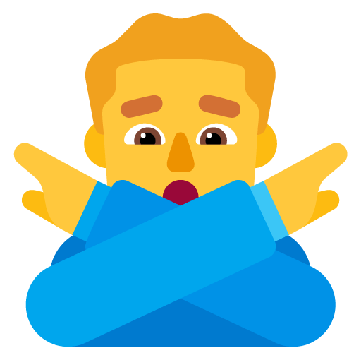 Microsoft design of the man gesturing NO emoji verson:Windows-11-22H2