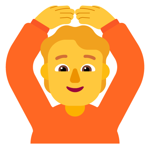 Microsoft design of the person gesturing OK emoji verson:Windows-11-22H2