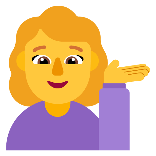 Microsoft Microsoft design of the woman tipping hand emoji verson:Windows-11-22H2