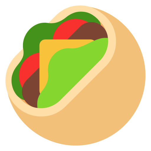 Microsoft design of the stuffed flatbread emoji verson:Windows-11-22H2