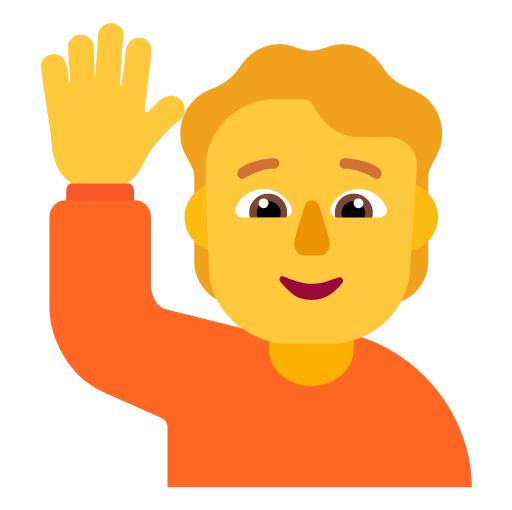 Microsoft design of the person raising hand emoji verson:Windows-11-22H2