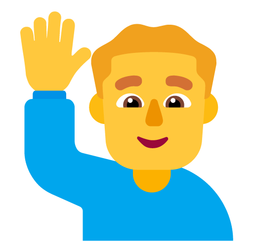 Microsoft design of the man raising hand emoji verson:Windows-11-22H2