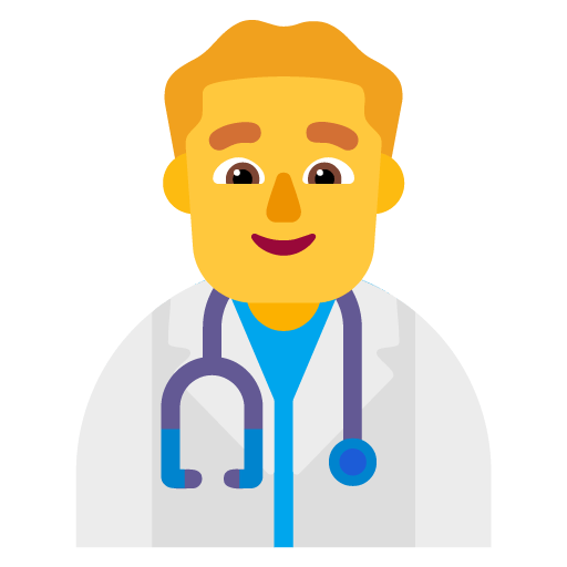 Microsoft design of the man health worker emoji verson:Windows-11-22H2