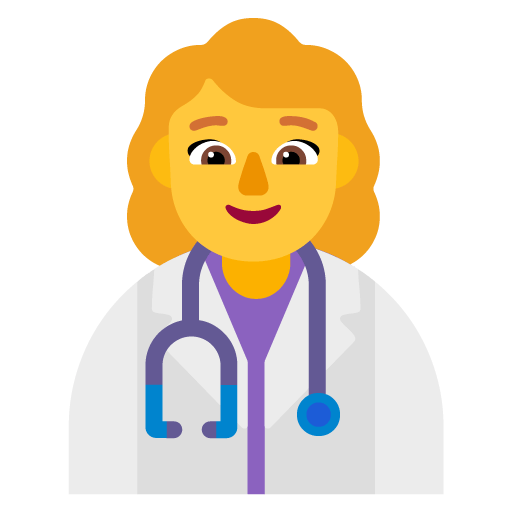 Microsoft design of the woman health worker emoji verson:Windows-11-22H2