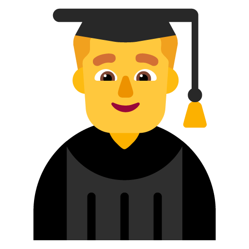 Microsoft design of the man student emoji verson:Windows-11-22H2