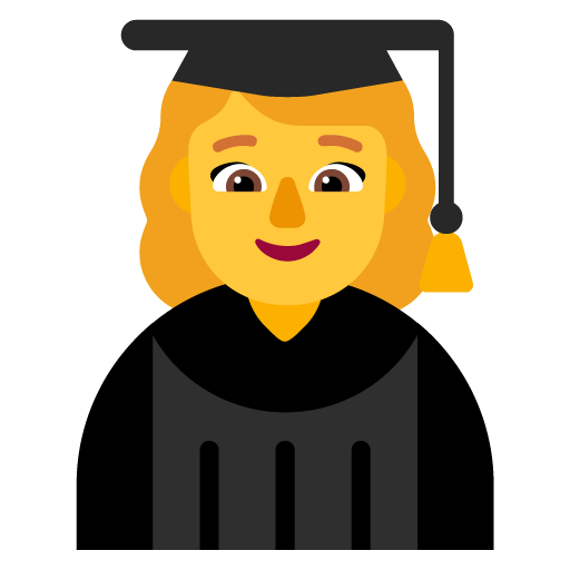 Microsoft design of the woman student emoji verson:Windows-11-22H2