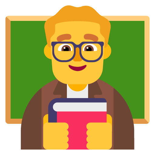 Microsoft design of the man teacher emoji verson:Windows-11-22H2