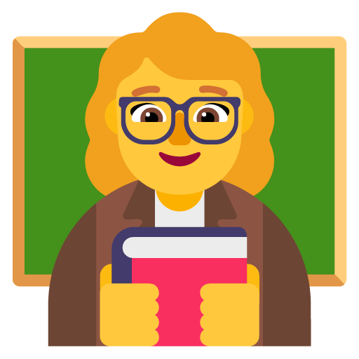 Microsoft design of the woman teacher emoji verson:Windows-11-22H2