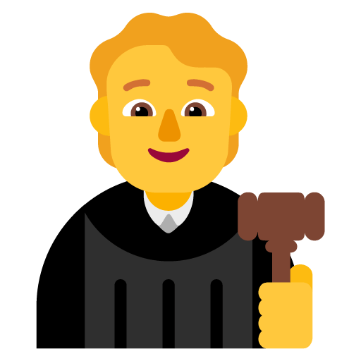 Microsoft design of the judge emoji verson:Windows-11-22H2