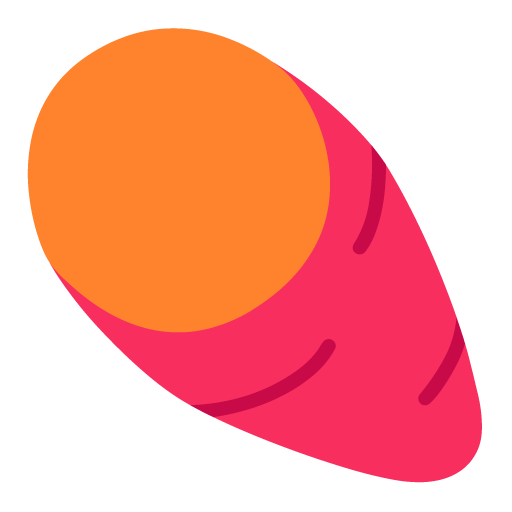 Microsoft design of the roasted sweet potato emoji verson:Windows-11-22H2