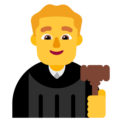 Microsoft design of the man judge emoji verson:Windows-11-22H2