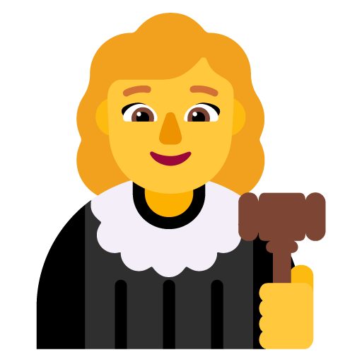 Microsoft design of the woman judge emoji verson:Windows-11-22H2