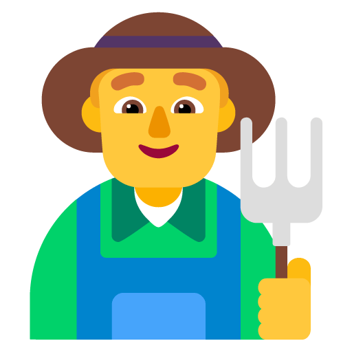 Microsoft design of the man farmer emoji verson:Windows-11-22H2