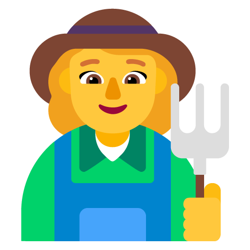 Microsoft design of the woman farmer emoji verson:Windows-11-22H2