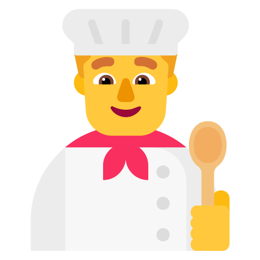 Microsoft design of the man cook emoji verson:Windows-11-22H2