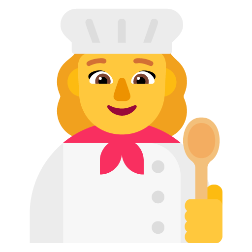 Microsoft design of the woman cook emoji verson:Windows-11-22H2