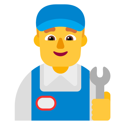 Microsoft design of the man mechanic emoji verson:Windows-11-22H2