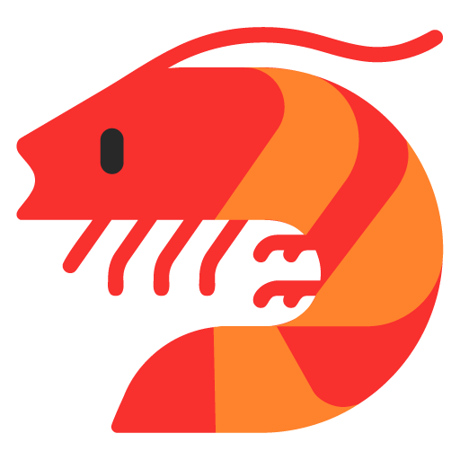 Microsoft design of the shrimp emoji verson:Windows-11-22H2