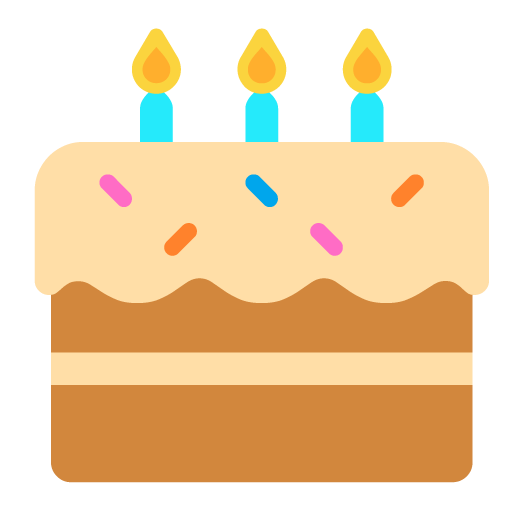 Microsoft design of the birthday cake emoji verson:Windows-11-22H2