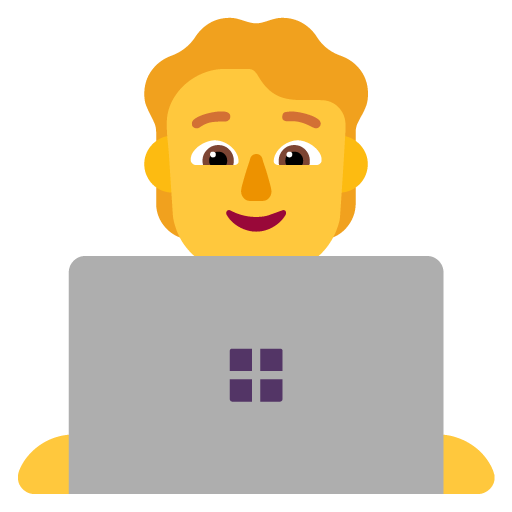 Microsoft design of the technologist emoji verson:Windows-11-22H2