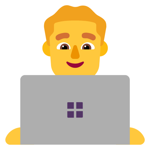 Microsoft design of the man technologist emoji verson:Windows-11-22H2