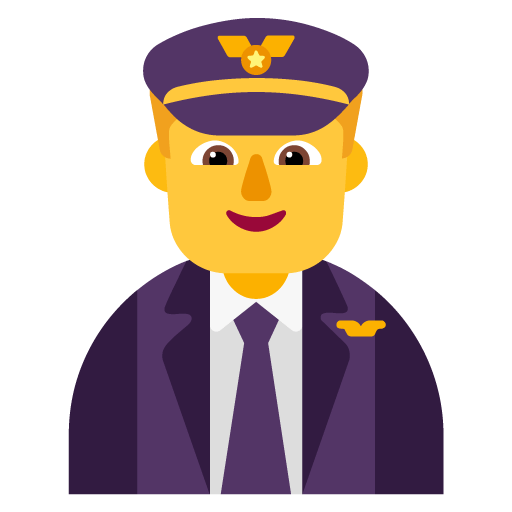 Microsoft design of the man pilot emoji verson:Windows-11-22H2