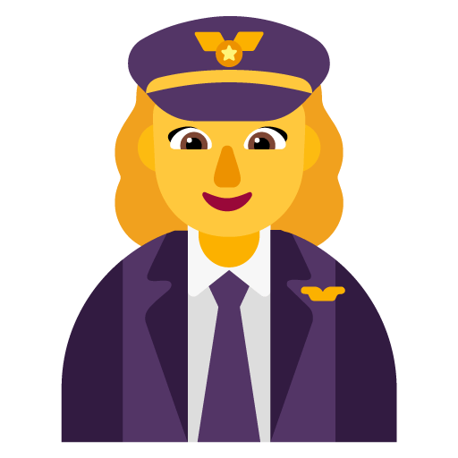 Microsoft design of the woman pilot emoji verson:Windows-11-22H2