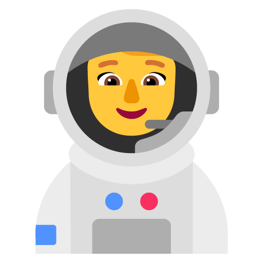 Microsoft design of the woman astronaut emoji verson:Windows-11-22H2