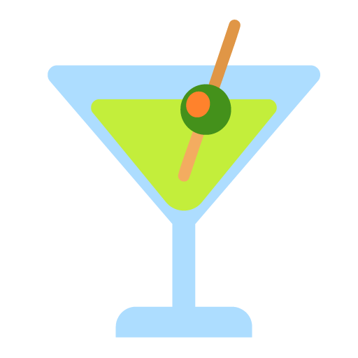 Microsoft design of the cocktail glass emoji verson:Windows-11-22H2