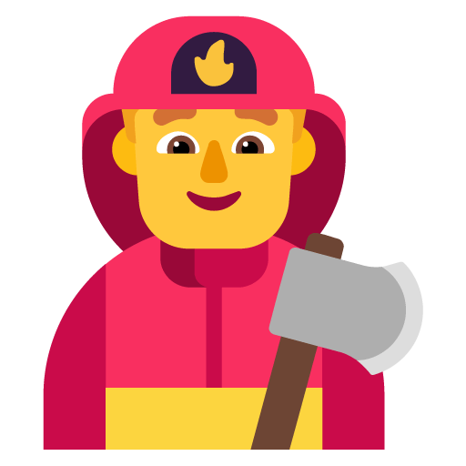 Microsoft design of the man firefighter emoji verson:Windows-11-22H2