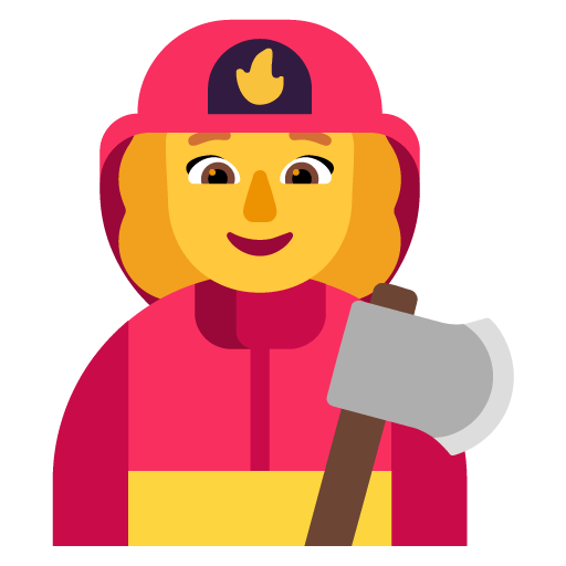 Microsoft design of the woman firefighter emoji verson:Windows-11-22H2