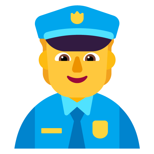 Microsoft design of the police officer emoji verson:Windows-11-22H2
