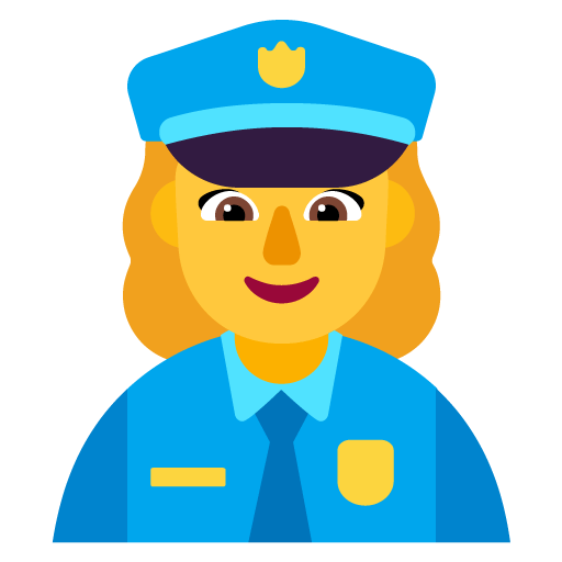 Microsoft design of the woman police officer emoji verson:Windows-11-22H2