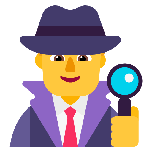 Microsoft design of the man detective emoji verson:Windows-11-22H2